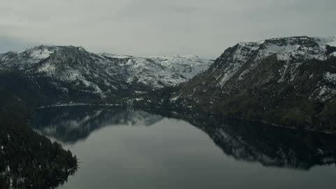 The Water Is Calm Near the Mountains in Lake Tahoe California