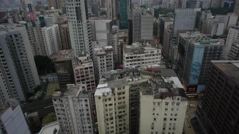 A City Is Shown From Above