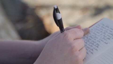 Person Writing In A Journal