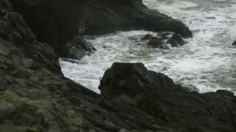 Waves Beat Against A Rocky Beach